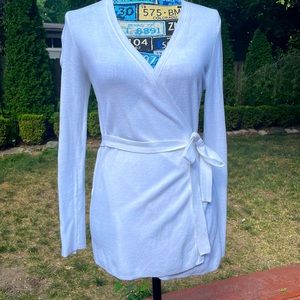 White wrap Loft sweater